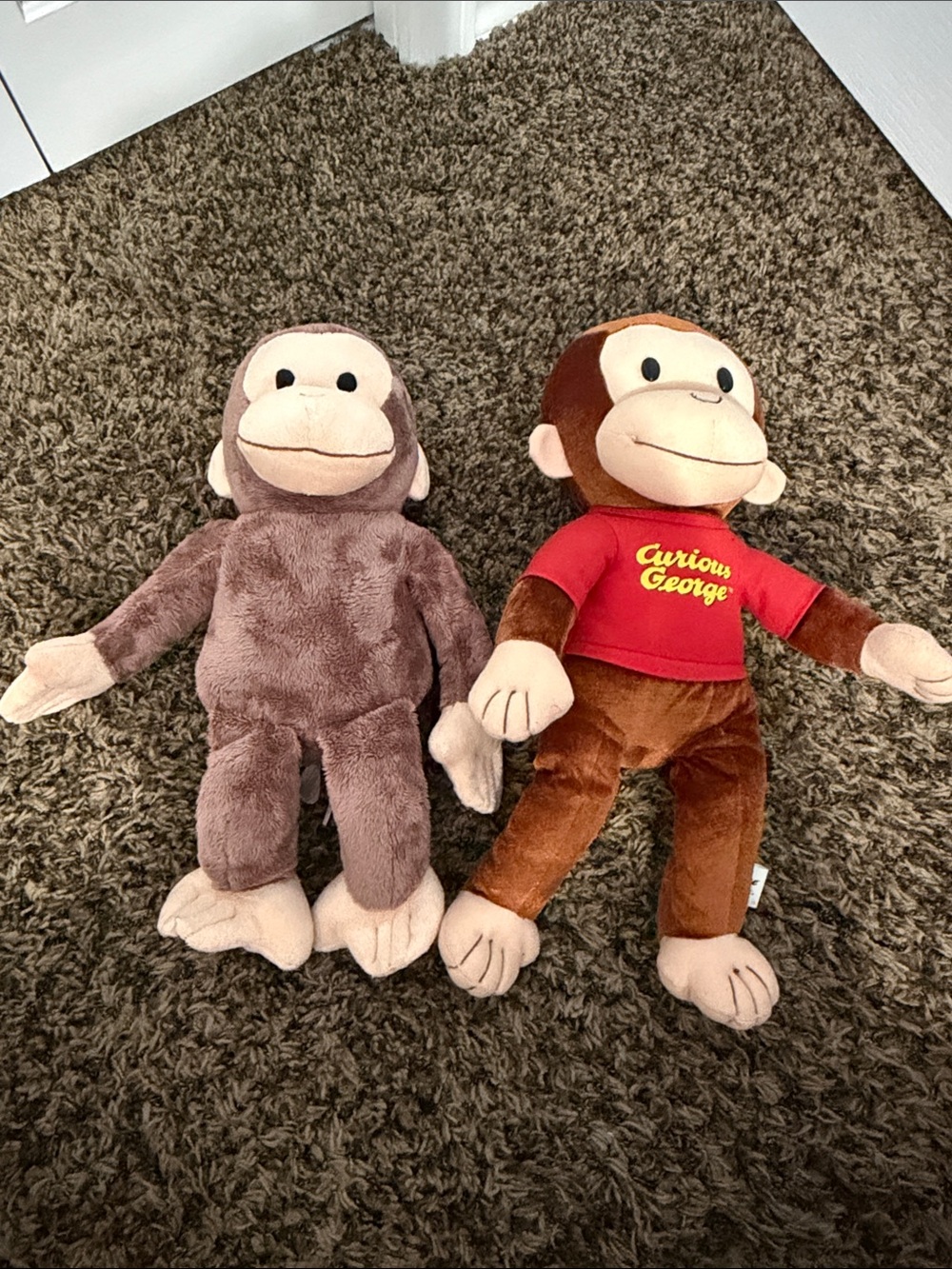 Curious George Plush Monkeys - Brown with Red Shirt 2 Set